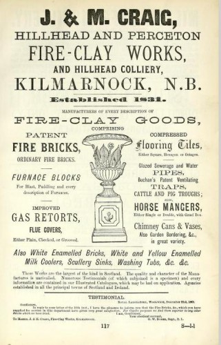 J & M Craig Hillhead Perceton Kilmarnock advert
