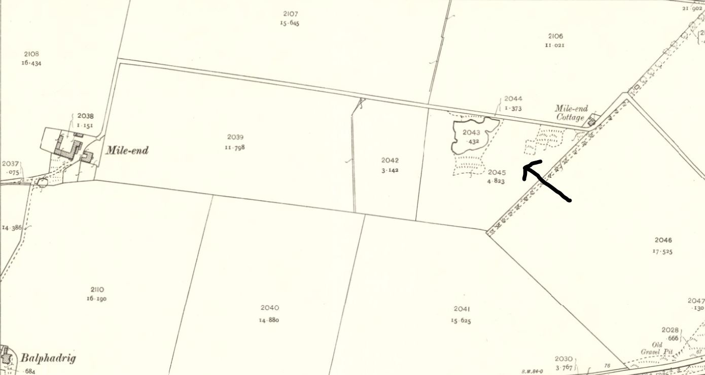 Below - 1903 OS Map - Mile End Farm, Inverness