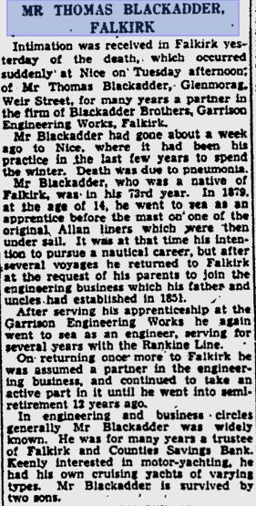 Death of Thomas Blackadder