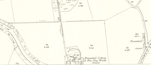 1910 OS Map Provenhall Fireclay Works.