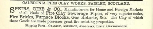 1878 advert Speirs and Gibb Caledonia Works Paisley