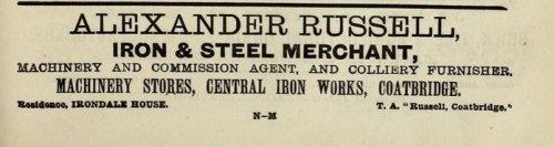 1893 - Alexander Russell Iron and Steel Merchant